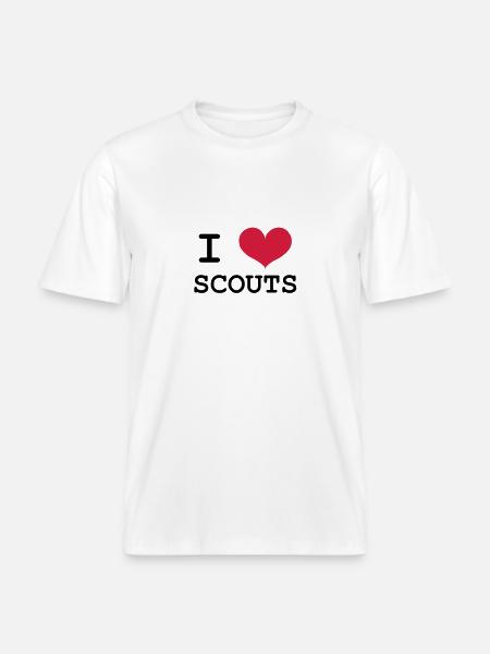 I Love Scouts - RELAXED FIT Unisex Organic T-Shirt - Weiß