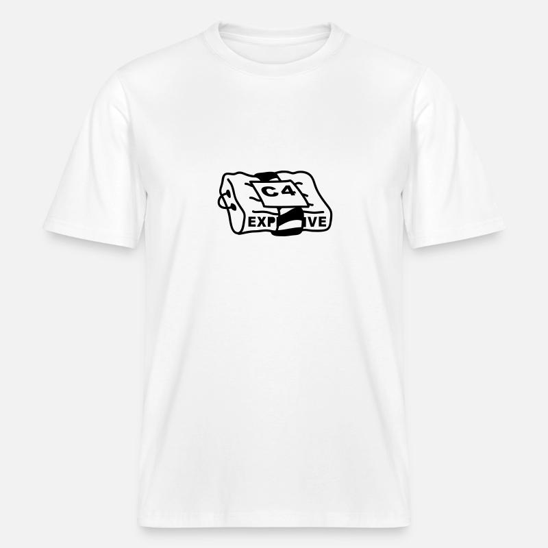 c4_explosive -  T-shirt unisexe RELAXED FIT en coton bio - blanc