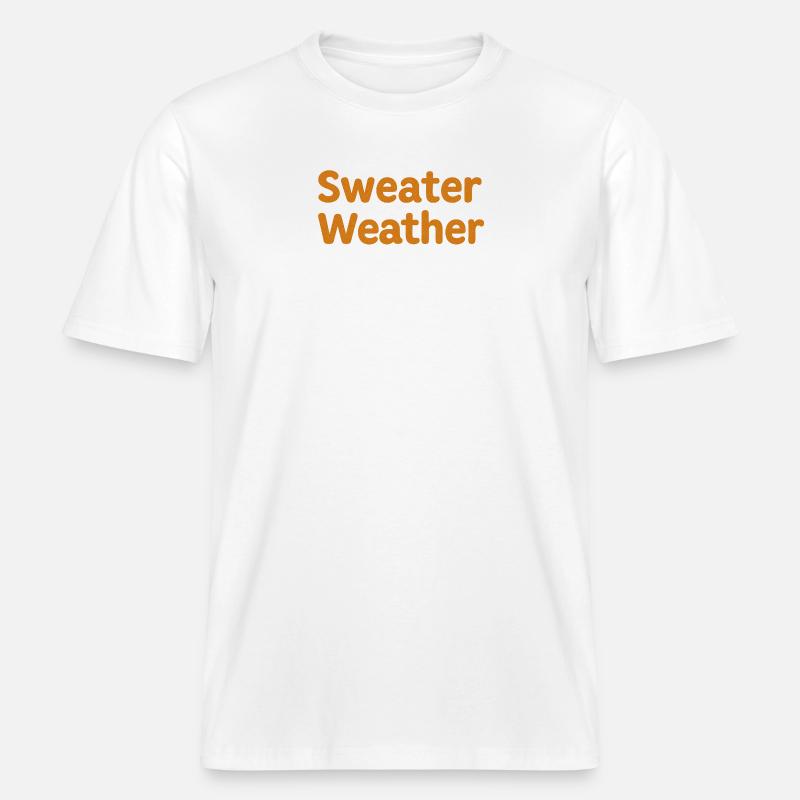 Météo du pull d’automne -  T-shirt unisexe RELAXED FIT en coton bio - blanc