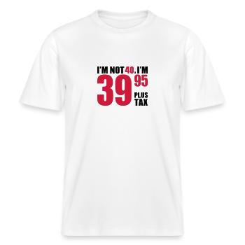 40 Anniversaire -  T-shirt unisexe RELAXED FIT en coton bio - blanc - Devant - Alina (178cm) & Michal (187cm)