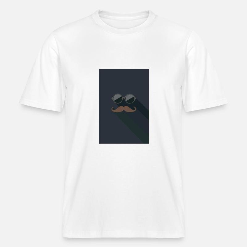 Sonnenbrille mit Schnurrbart Bart -  RELAXED FIT Unisex Organic T-Shirt - Weiß