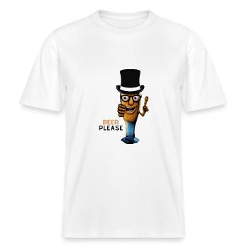 JGA Bier -  RELAXED FIT Unisex Organic T-Shirt - Weiß - Vorne - Alina (178cm) & Michal (187cm)