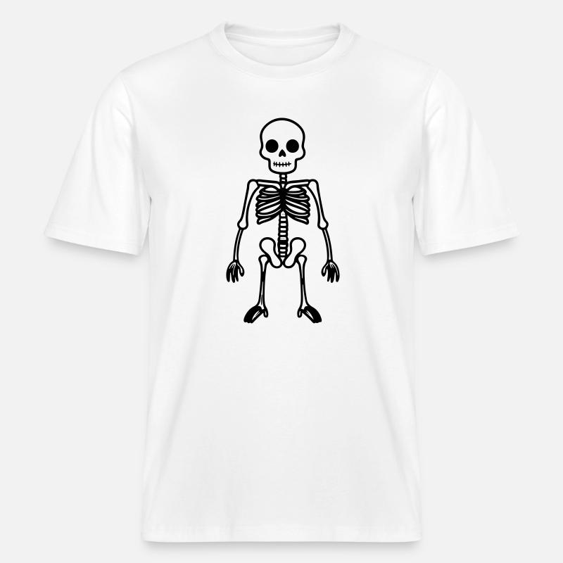 Skelett Comic -  RELAXED FIT Unisex Organic T-Shirt - Weiß