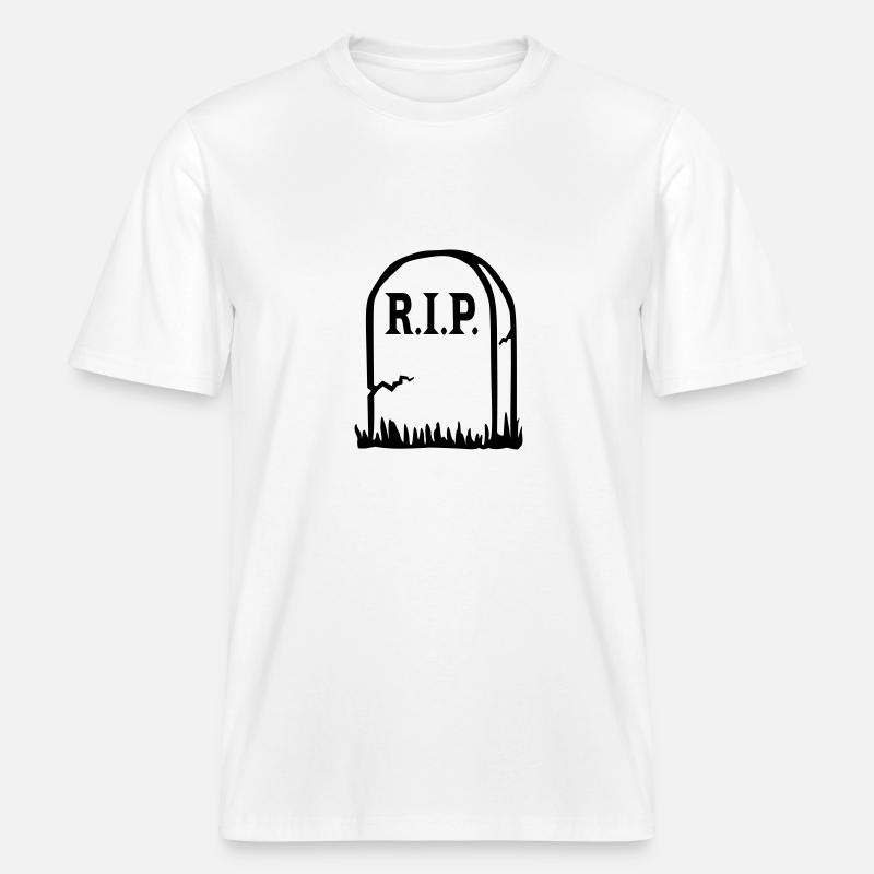 RIP - Mort -  T-shirt unisexe RELAXED FIT en coton bio - blanc