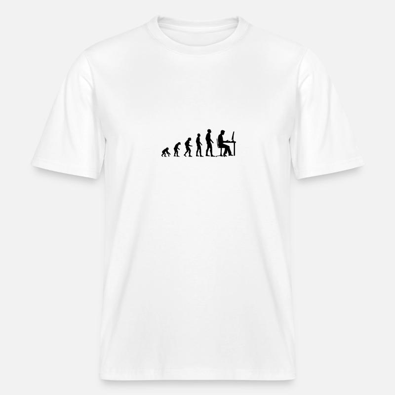 Evolution Gamer PC Videospil Computer - Sort -  Økologisk unisex T-shirt RELAXED FIT - hvid