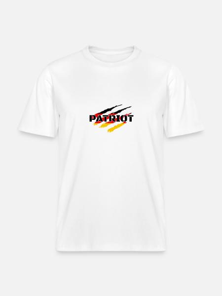 Patriot Deutsche Flagge -  RELAXED FIT Unisex Organic T-Shirt - Weiß