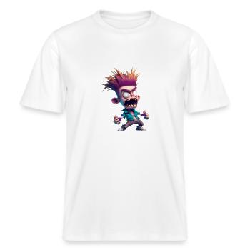 Timmy -  RELAXED FIT Unisex Organic T-Shirt - white - Front - Alina (178cm) & Michal (187cm)