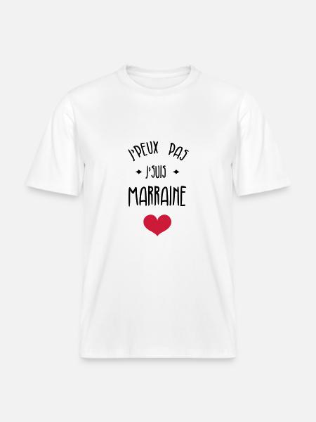 Parrain / Marraine / Filleule / Filleul - T-shirt unisexe RELAXED FIT en coton bio - blanc