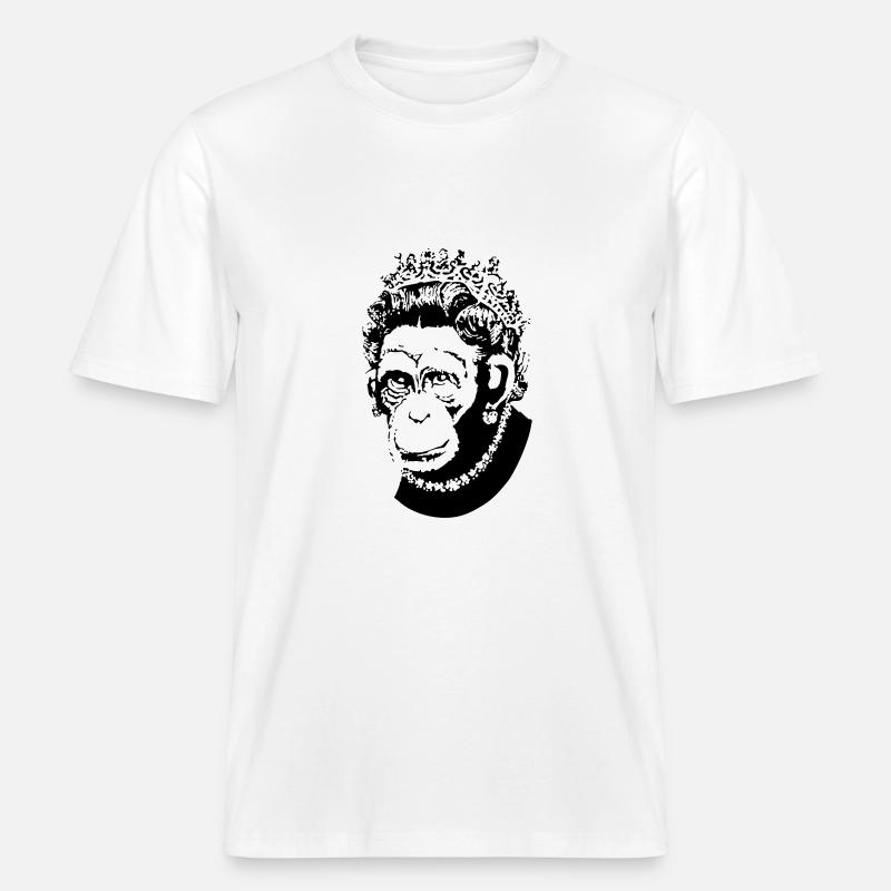 Monkey Queen -  RELAXED FIT Unisex Organic T-Shirt - white