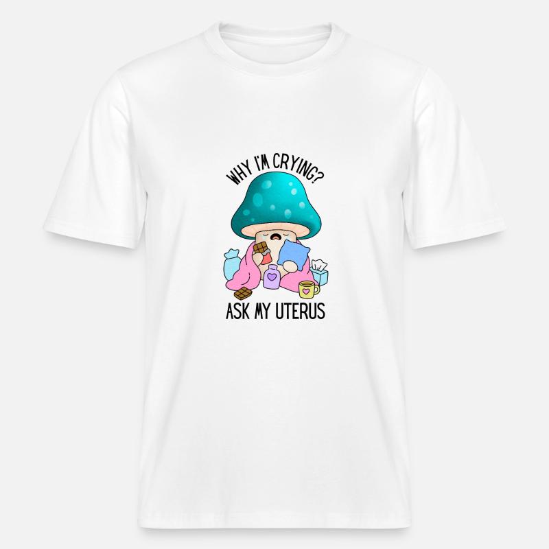 Lustiges Mädchen Problem Periode Kampf -  RELAXED FIT Unisex Organic T-Shirt - Weiß