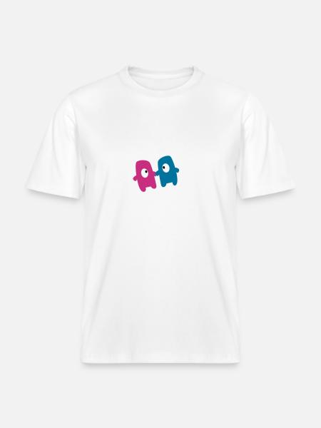 Monsters in love - RELAXED FIT Unisex Organic T-Shirt - Weiß