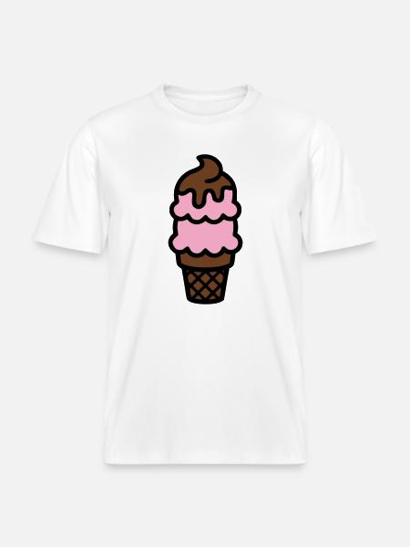 Eiswaffel Eiscreme Icon - RELAXED FIT Unisex Organic T-Shirt - white
