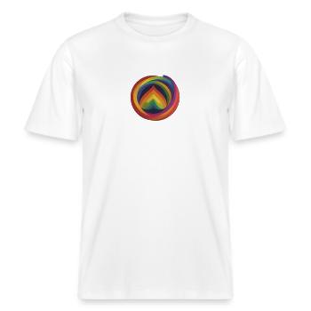 liebes Herz -  RELAXED FIT Unisex Organic T-Shirt - Weiß - Vorne - Alina (178cm) & Michal (187cm)