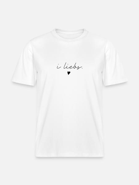 i liebs schriftzug - RELAXED FIT Unisex Organic T-Shirt - Weiß