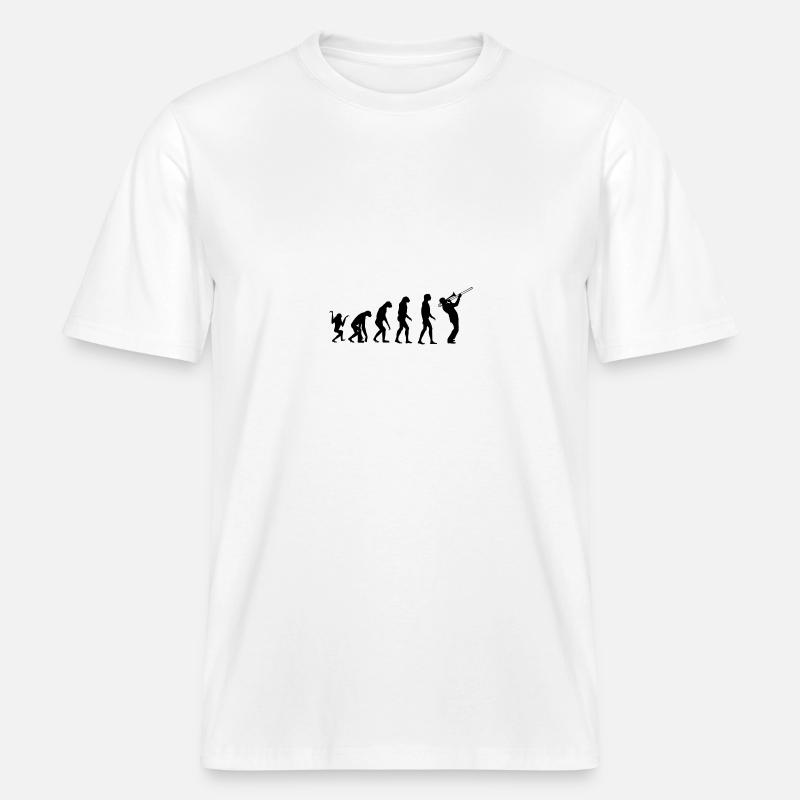 trombone évolution -  T-shirt unisexe RELAXED FIT en coton bio - blanc