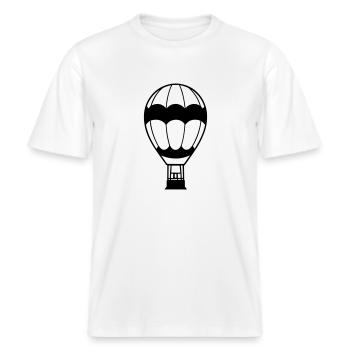 Montgolfière -  T-shirt unisexe RELAXED FIT en coton bio - blanc - Devant - Alina (178cm) & Michal (187cm)