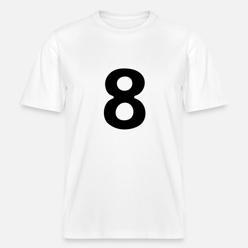 Comic Numéro 8 Huit -  T-shirt unisexe RELAXED FIT en coton bio - blanc
