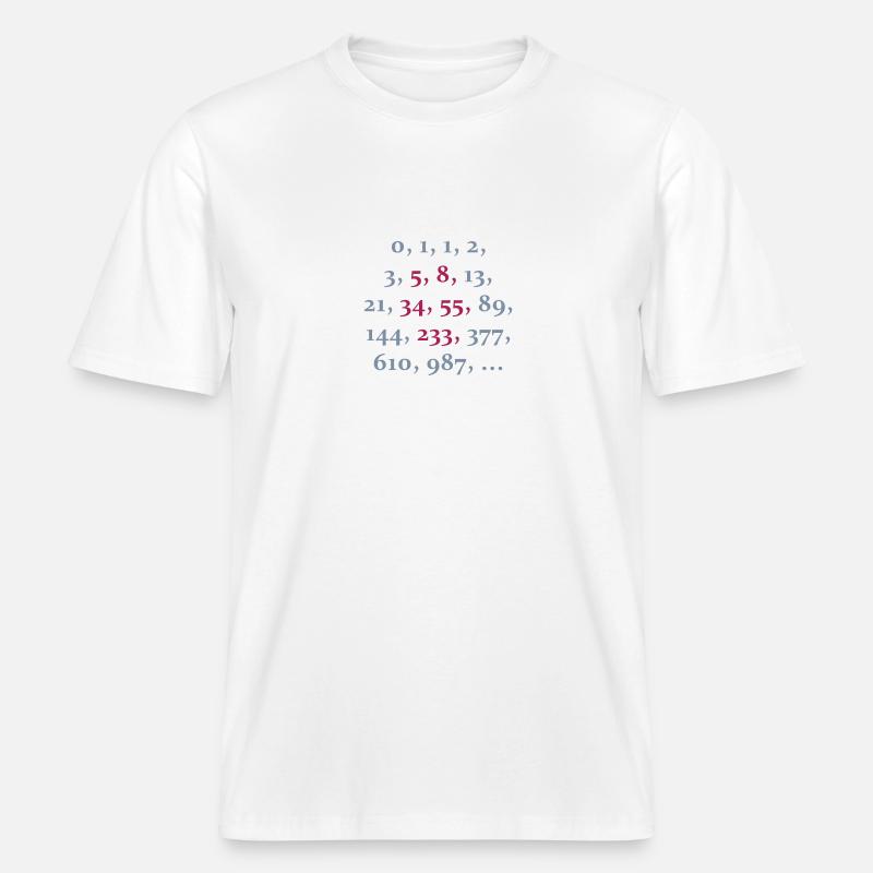 fibonacci sequence (2c) -  T-shirt unisexe RELAXED FIT en coton bio - blanc
