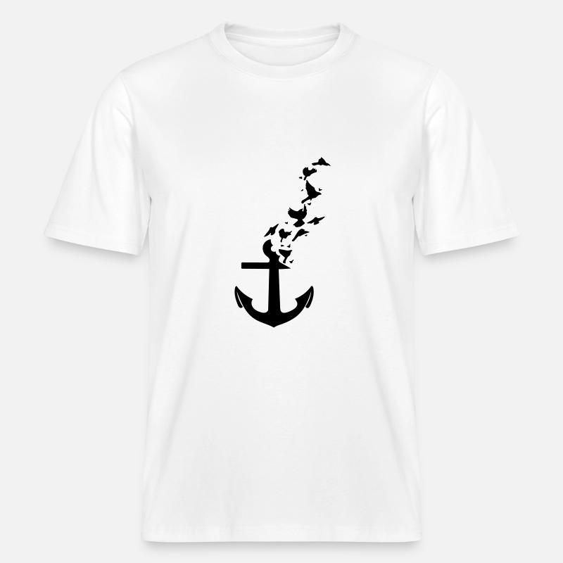 anchor -  RELAXED FIT Unisex Organic T-Shirt - white