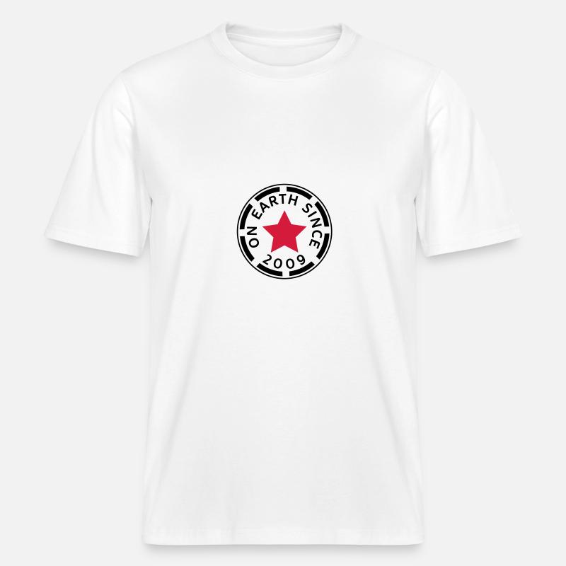 on earth since 2009 (fr) -  T-shirt unisexe RELAXED FIT en coton bio - blanc