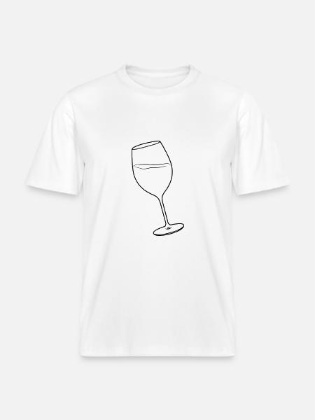Weinglas - RELAXED FIT Unisex Organic T-Shirt - Weiß