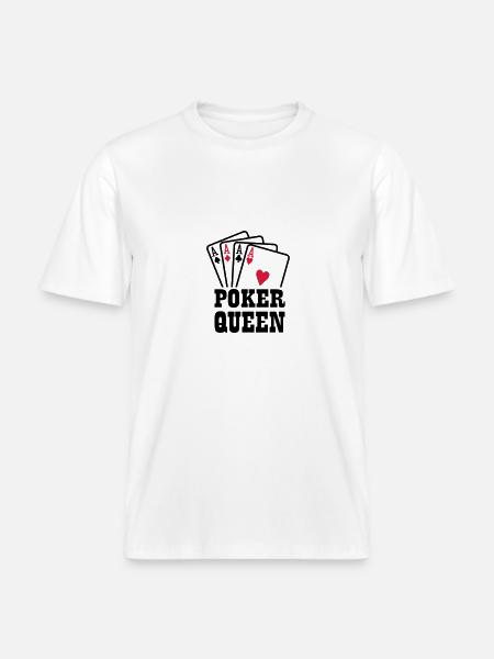 Poker Queen - RELAXED FIT Unisex Organic T-Shirt - white