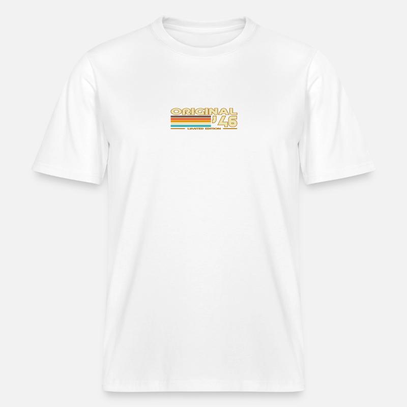 Originale 46 Pastellstreifen - RELAXED FIT Unisex Organic T-Shirt - Weiß