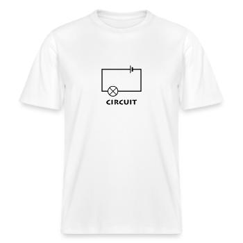 circuit -  T-shirt unisexe RELAXED FIT en coton bio - blanc - Devant - Alina (178cm) & Michal (187cm)