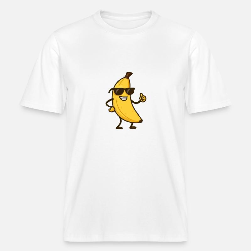Banana Comic -  RELAXED FIT Unisex Organic T-Shirt - white