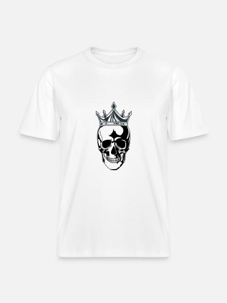 skull king krone -  RELAXED FIT Unisex Organic T-Shirt - Weiß