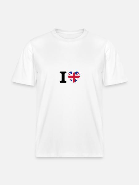 I love UK - RELAXED FIT Unisex Organic T-Shirt - white