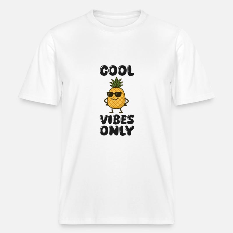 Pineapple Comic -  RELAXED FIT Unisex Organic T-Shirt - white