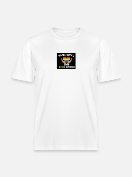 Human rights instead of right-wing people - RELAXED FIT Unisex Organic T-Shirt - white