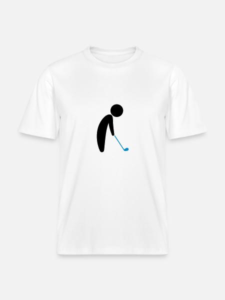 A golfer about to tee - RELAXED FIT Unisex Organic T-Shirt - white