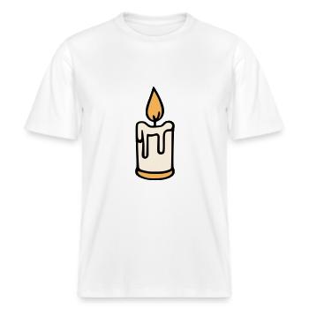 Candle -  RELAXED FIT Unisex Organic T-Shirt - white - Front - Alina (178cm) & Michal (187cm)