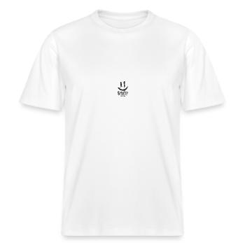 Smile -  T-shirt unisexe RELAXED FIT en coton bio - blanc - Devant - Alina (178cm) & Michal (187cm)