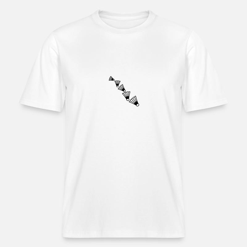 Badmintons Pattern -  T-shirt unisexe RELAXED FIT en coton bio - blanc
