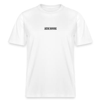 Acid House -  RELAXED FIT Unisex Organic T-Shirt - white - Front - Alina (178cm) & Michal (187cm)