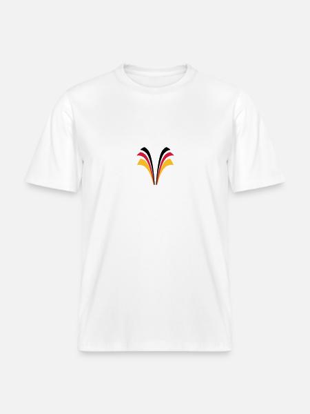 Strip lines flag of Germany - RELAXED FIT Unisex Organic T-Shirt - white
