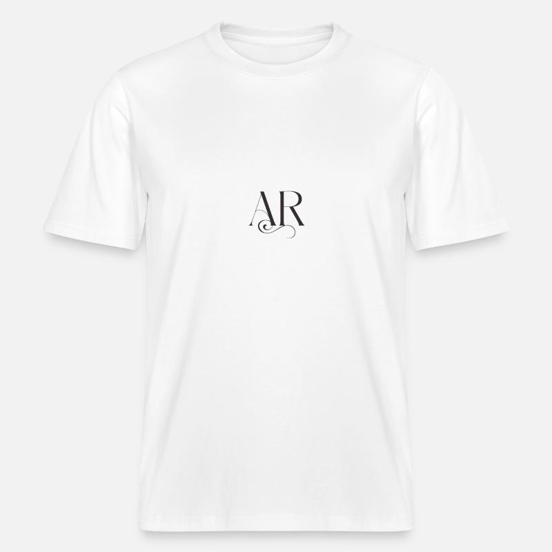 Élégance Classique Monogramme AR - T-shirt unisexe RELAXED FIT en coton bio - blanc