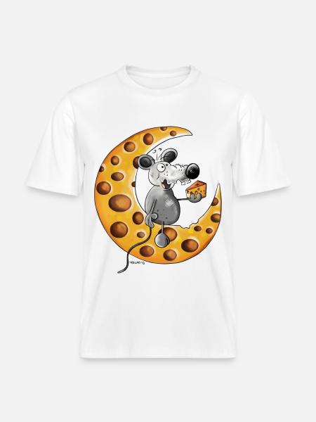 The Mouse Love Cheese - RELAXED FIT Unisex Organic T-Shirt - white