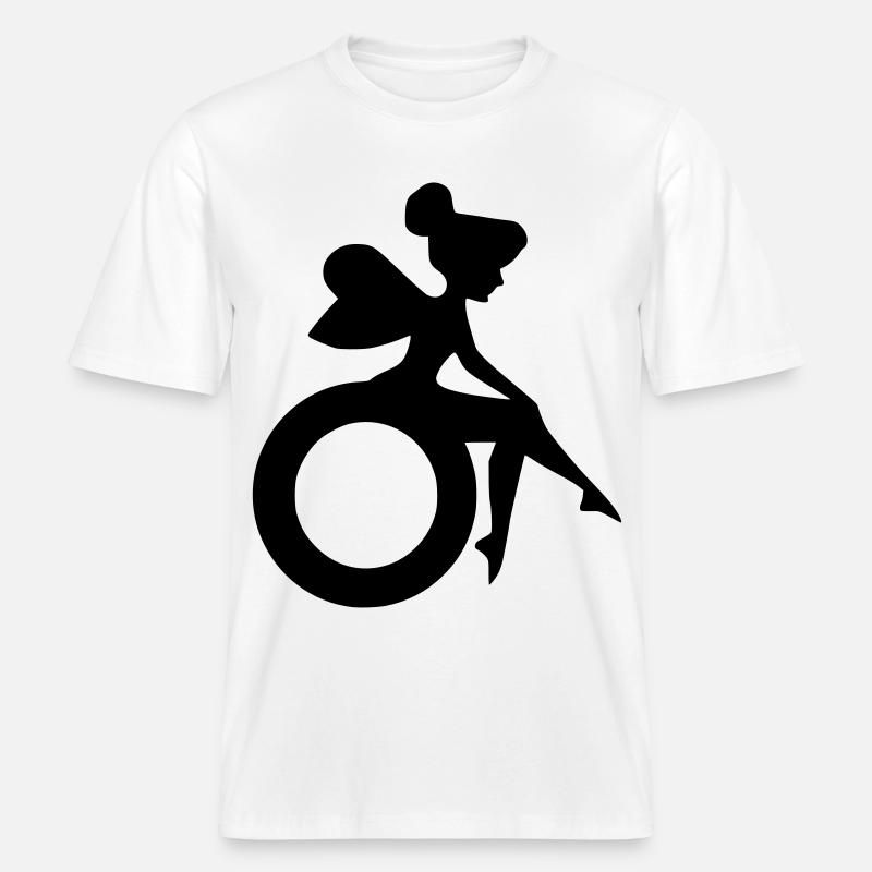 Bild einer Fee im Rollstuhl # -  RELAXED FIT Unisex Organic T-Shirt - Weiß