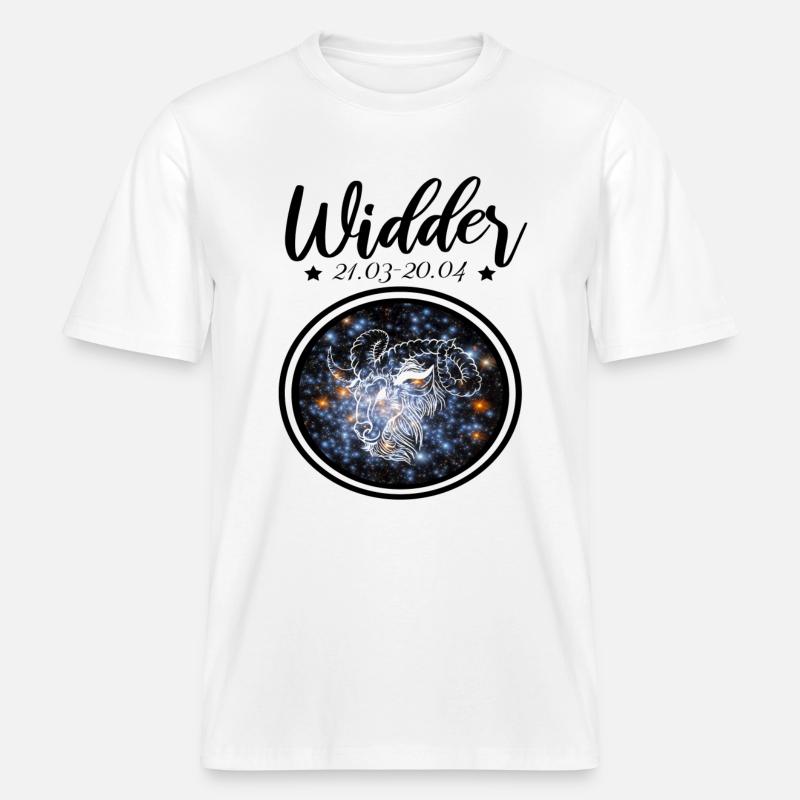 Widder Sternzeichen -  RELAXED FIT Unisex Organic T-Shirt - Weiß