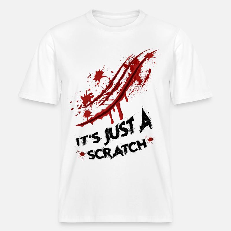 Just a scratch -  RELAXED FIT Unisex Organic T-Shirt - white