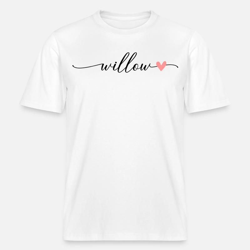 Saule Nom Prénom Calligraphie Script -  T-shirt unisexe RELAXED FIT en coton bio - blanc