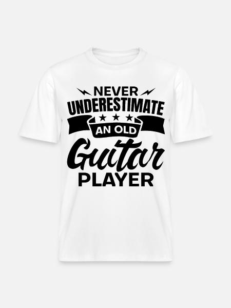 Old Guitarist - RELAXED FIT Unisex Organic T-Shirt - white