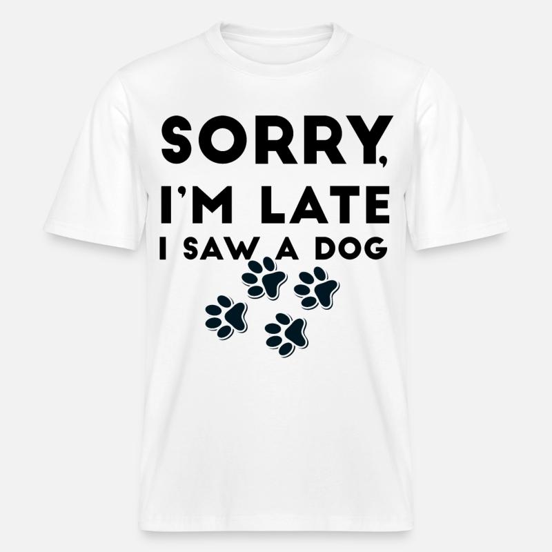 Pawprint Quartet Outline -  RELAXED FIT Unisex Organic T-Shirt - white