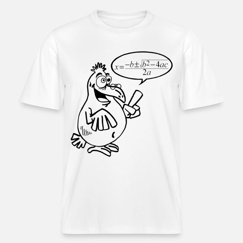 Schwarzer Schlauer Vogel -  RELAXED FIT Unisex Organic T-Shirt - Weiß