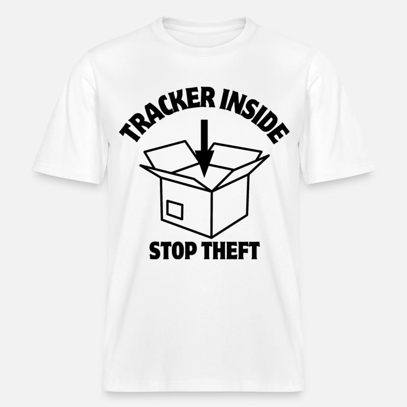 Security, Parcel Lock, Inside Tracker -  RELAXED FIT Unisex Organic T-Shirt - white