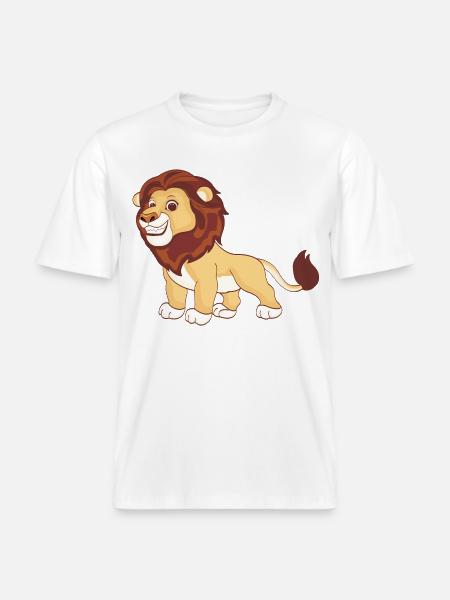 A magnificent lion -  RELAXED FIT Unisex Organic T-Shirt - white